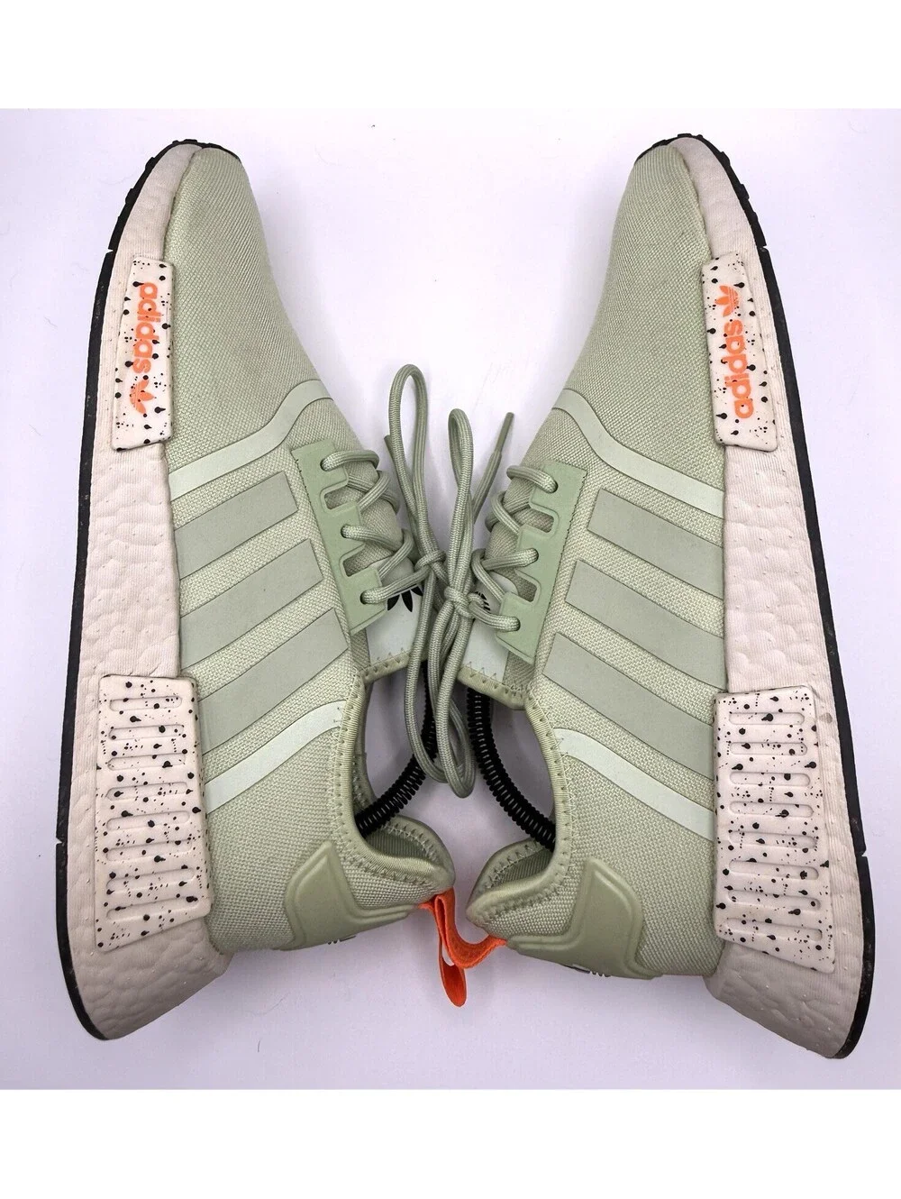 Adidas Nmd R1 Boost Sneakers Men Sz 9.5 Green Running Shoes Comfort Slip On